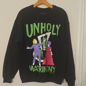Unholy Matrimony Graphic Black Crewneck Sweater